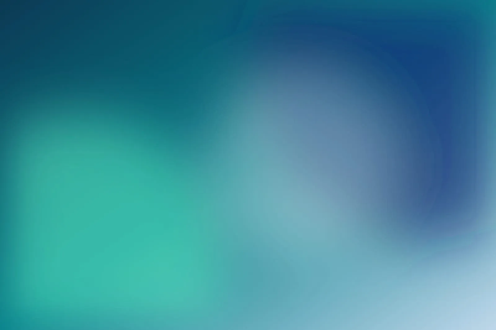 Cool teal gradient with soft glowing shapes